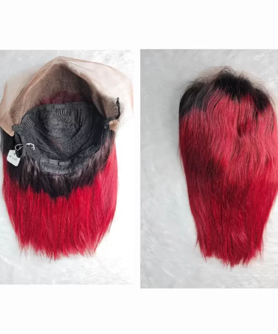 Peluca de pelo rojo ombré